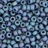 Miyuki rocailles Perlen 6/0 - Opaque glazed frosted rainbow bayberry blue 6-4703